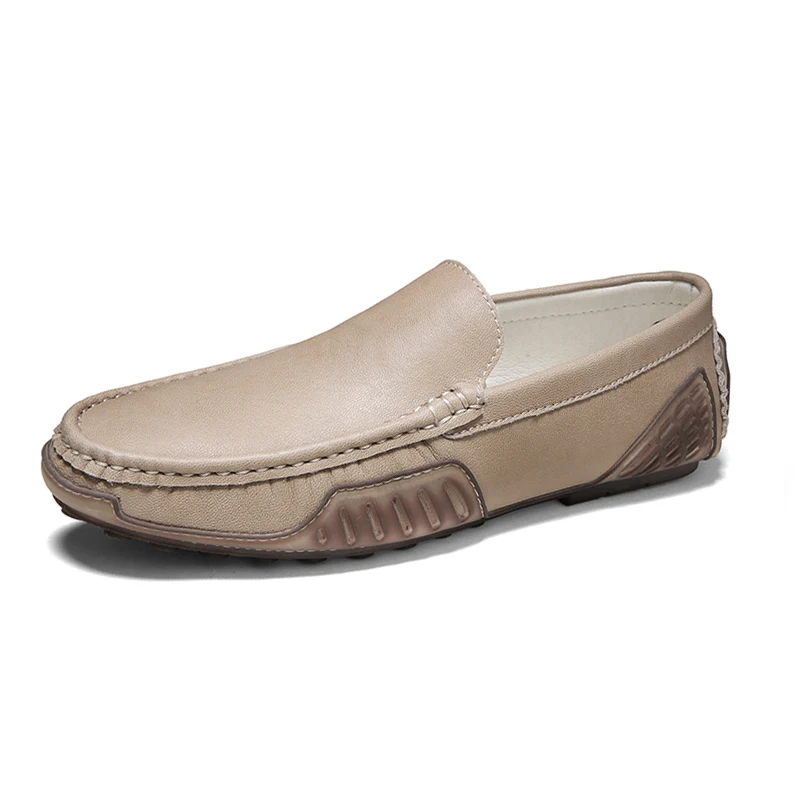 Mocassins de couro para homens, sapatos de deslizamento, mocassins, sapatilhas casuais, marca de luxo, tamanho grande 47 e 48