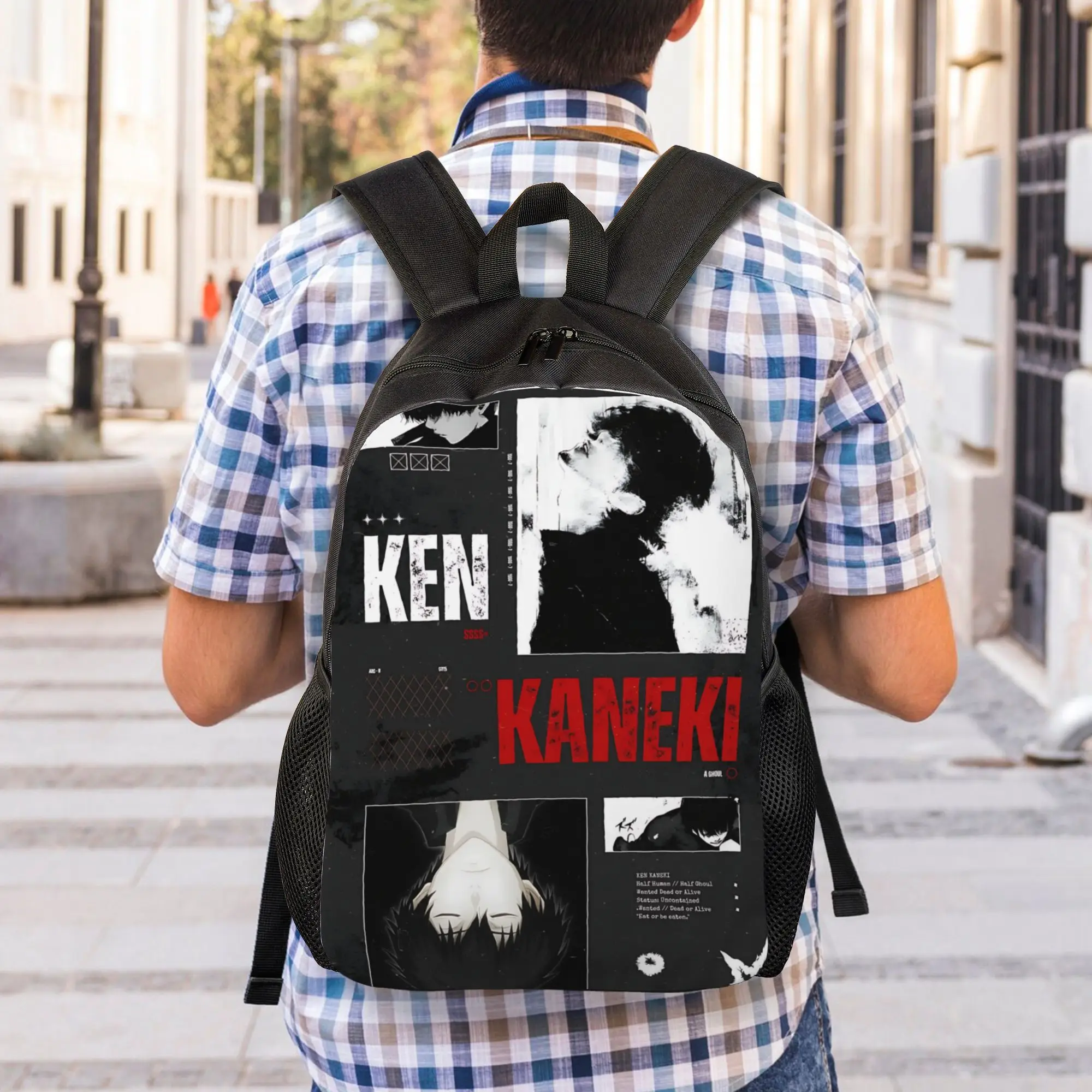Fashion Halloween Tokyo Ghoul Kaneki Backpacks Its Bag  mochila Hiking Retro Washable Rucksack