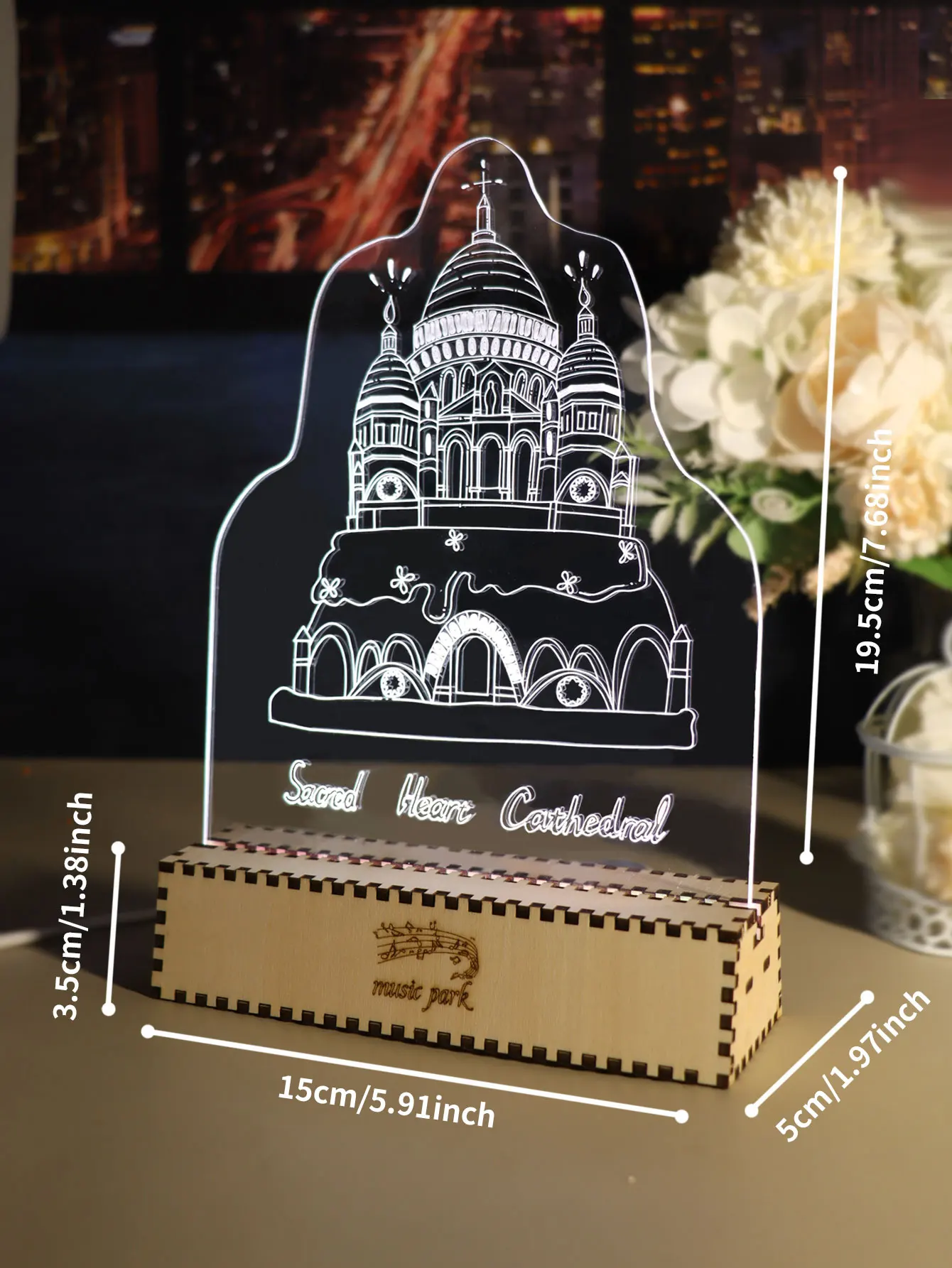 Regali di edifici famosi per le migliori amiche Donne Puzzle 3D Inciso Luce notturna Regalo di amicizia a lunga distanza per lei Bestie Soul Sis