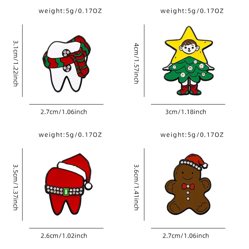 Ziemlich Cartoon Weihnachten Thema Pins Hut Schal Zahn Figur Baum Emaille Broschen Weihnachtsgeschenk Günstige Schmuck Artikel Großhandel