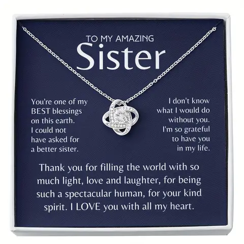 लड़कियों का हार, संदेश कार्ड और बॉक्स के साथ बहनों के लिए उपहार, पार्टी जन्मदिन उपहार के लिए उत्तम बच्चे सहायक आभूषण आभूषण 8 best sales बहन के जन्मदिन का उपहार - №3