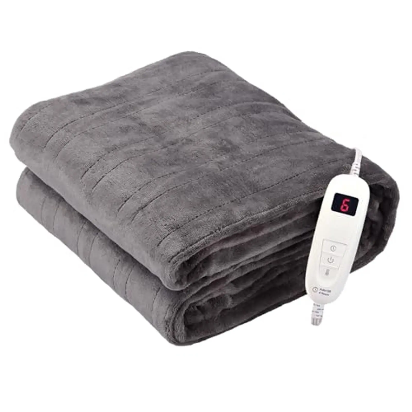 

50"x60" Electric Heated Blanket – Flannel Throw with 6 Heat Levels & 4H Auto Off, Cozy Machine Washable ETL/FCC Certified for Ho