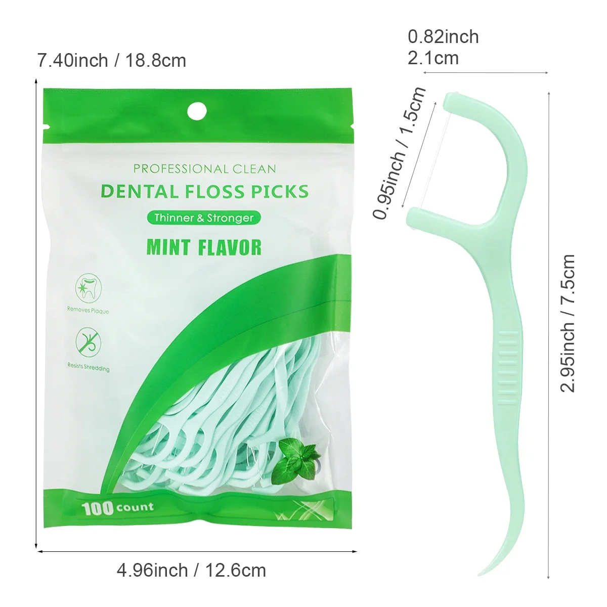 100-600pcs Mint Flavor Dental Floss Safe High-Grade Toothpick Stick Picks Plastic Toothpicks Ultrathin Peppermint Flavor