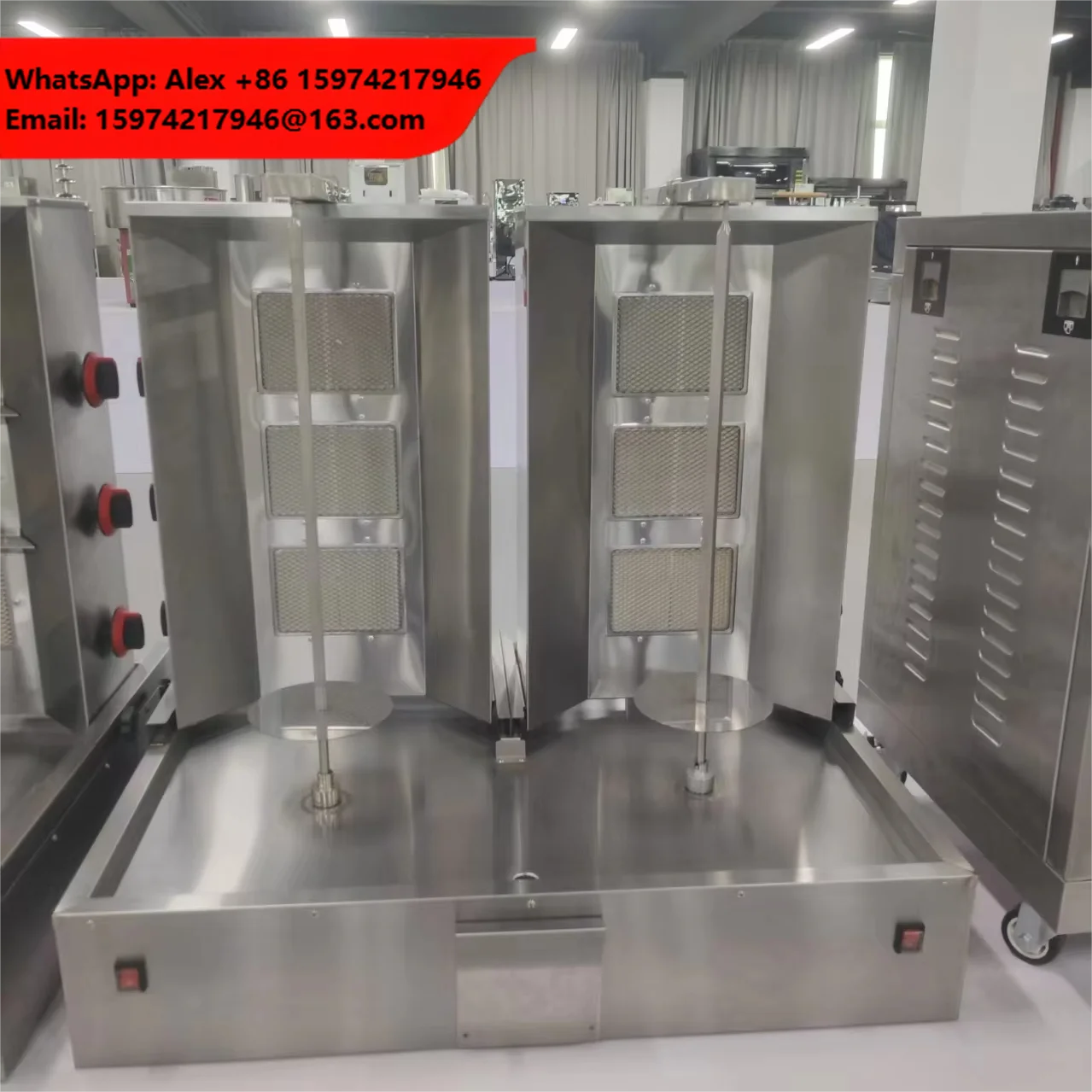 XY Best Hot Commercial 4-Burner Shawarma Machine Gas/Electric For Restaurant Home Use Food Shop-New Condition Rotisserie Oven