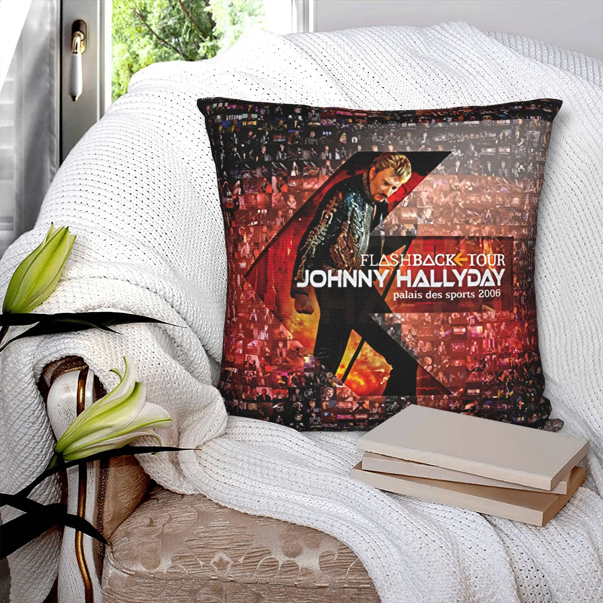 Johnny Hallyday French Rock Throw Pillow Sofa Singer Luxury Cushion Cover Soft Pillowcase