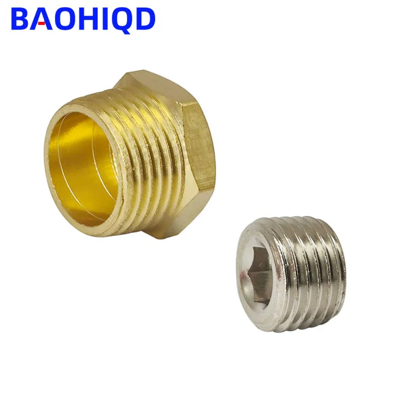 Brass Pipe Hex Head Copper End Cap Plug Fitting 1/8\