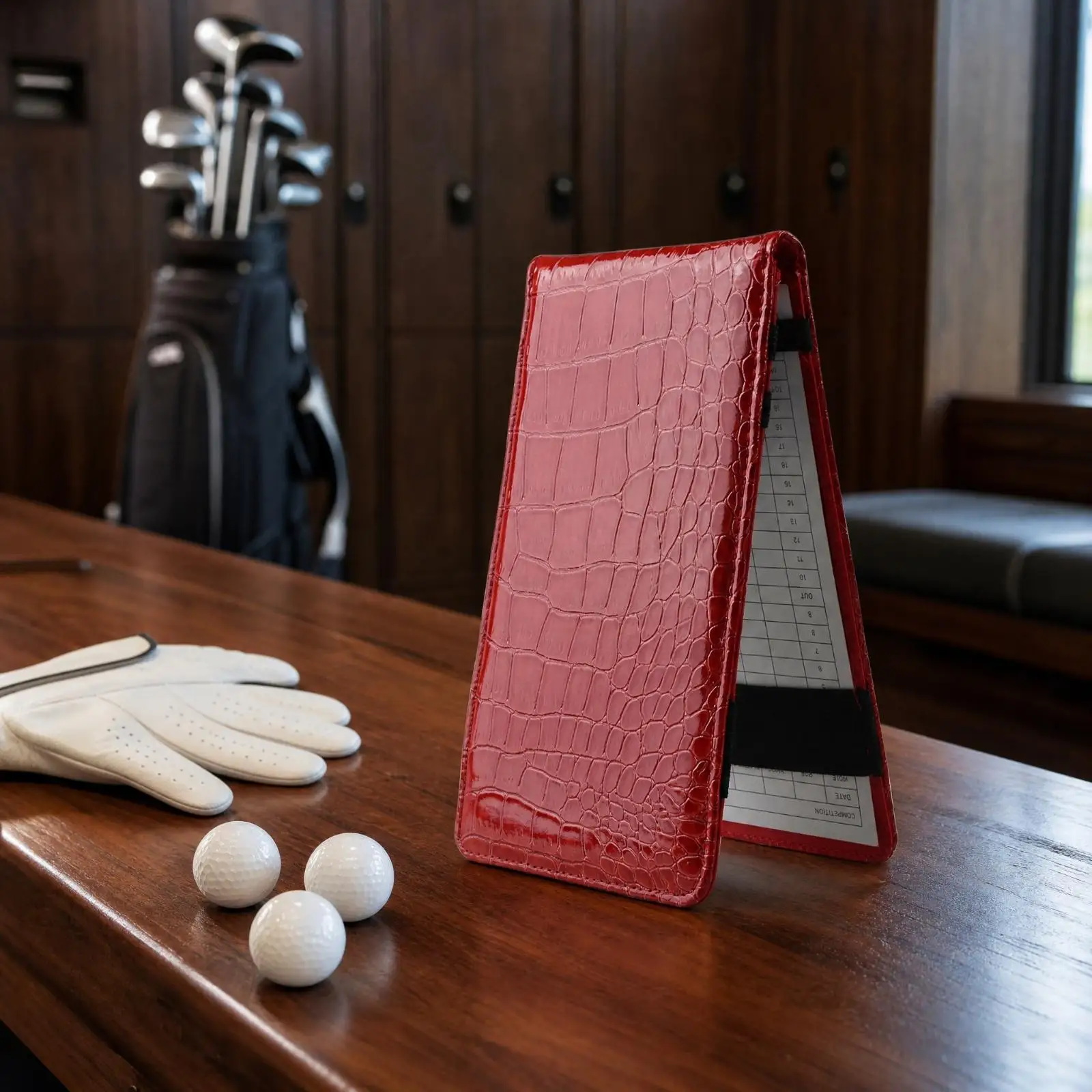 Golf Score Record Notebook PU Leather Elastic Band Scorecard Book for Golf Caddy Accessories Golf Bag and Practice - view 3