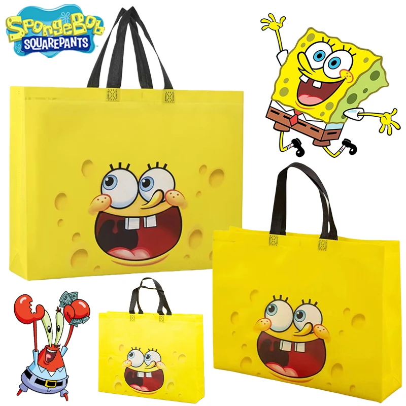 

Губка Боб нетканая сумка для покупок Kawaii сумка на плечо большая вместительная сумка складная водонепроницаемая сумка для хранения аксессуары