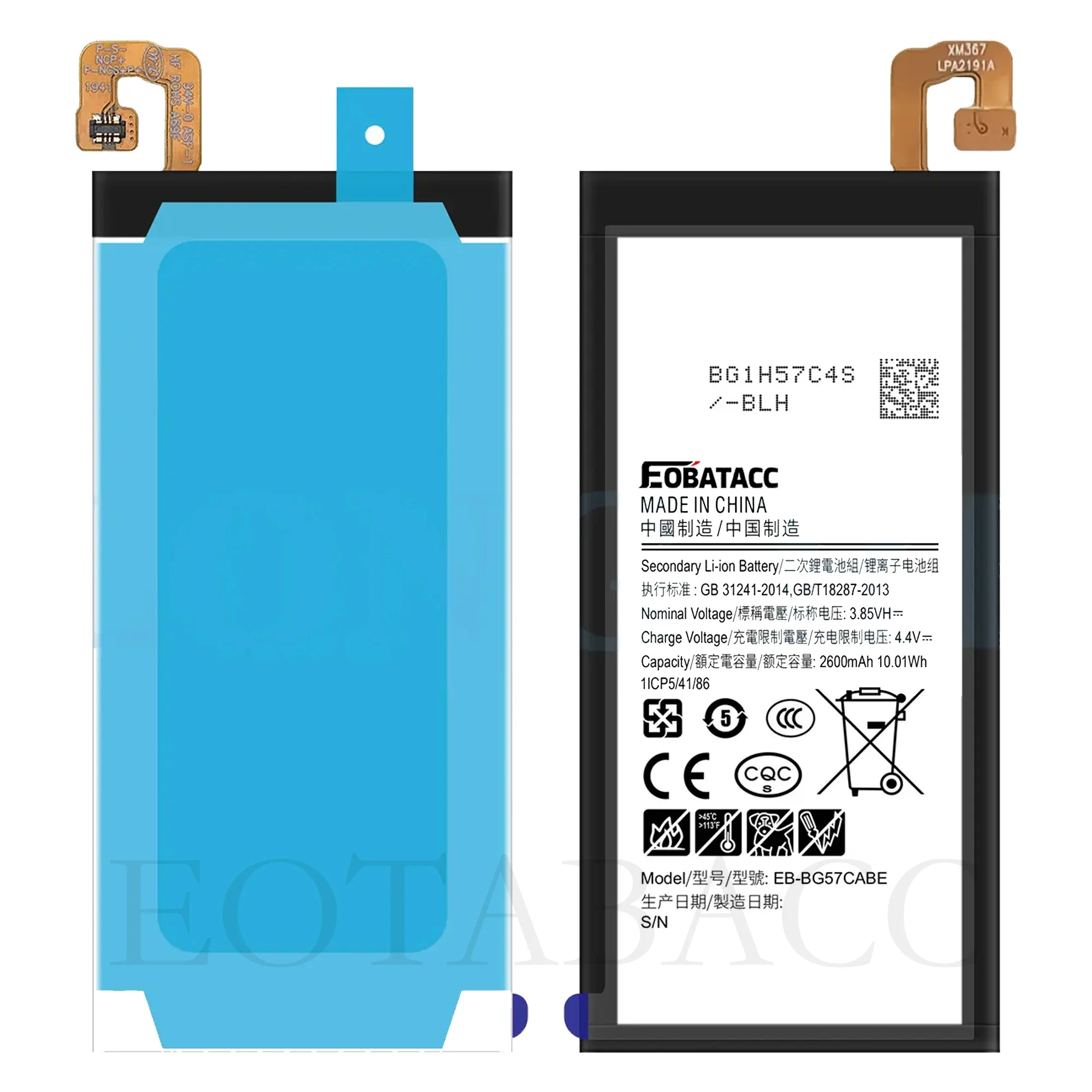 EOTABACC New 100% High Quality EB-BG57CABE Battery For SAMSUNG Galaxy J5P/J5 Prime  G570F J570 5520 mobile phone Bateria+ Free T