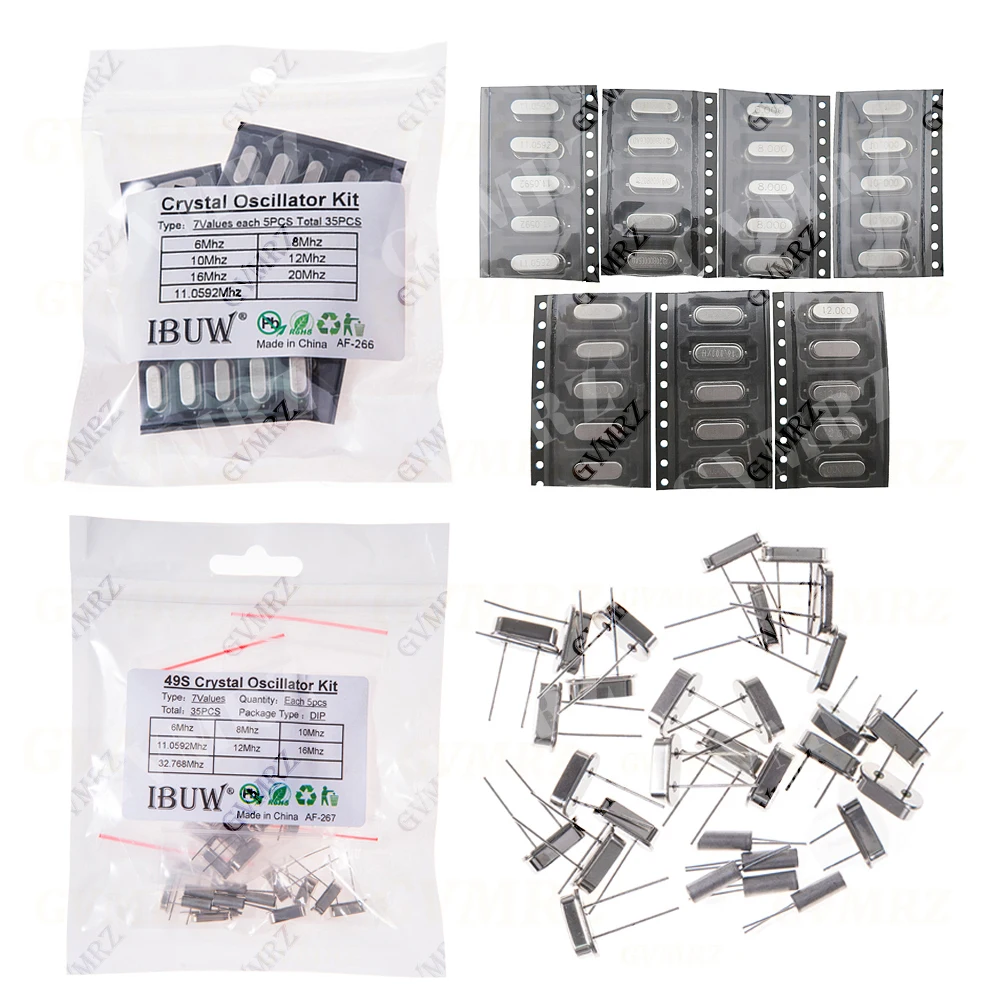 Hc-49s 4 8 Mhz Crystal Oscillator Electronic Kit Resonator Ceramic Quartz Resonator Hc-49 Dip SMD 4 8 12 16 20 25 Mhz