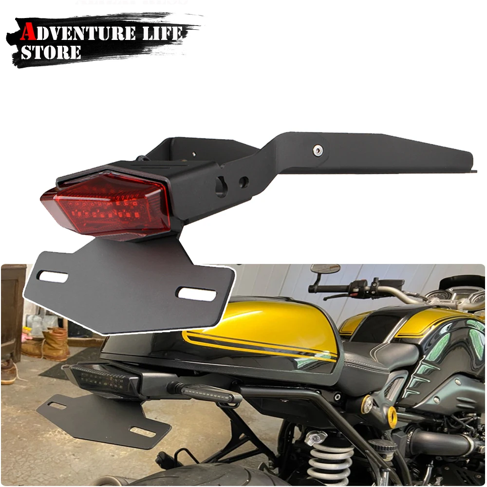 

Motorcycle Tail Mount License Plate Bracket For BMW R NINE T NINET Racer Scramble 9 T RNINET Rear Brake Lamp Taillight LED Light