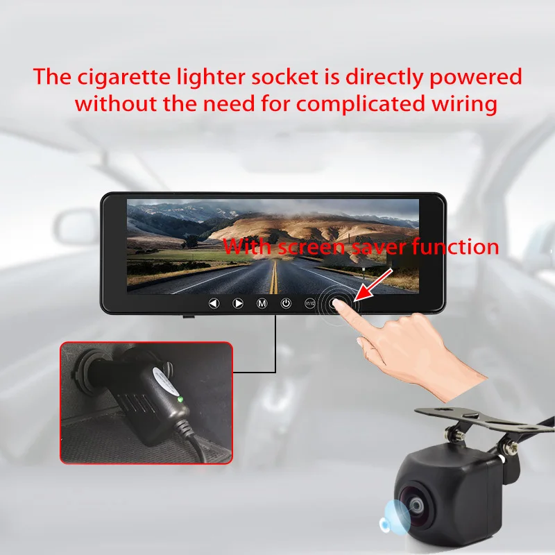 9.1Inch Car Video Recorder Rear View Camera Monitor Screen Reversing Camera for Car Parking Parking System Camera for Vehicle