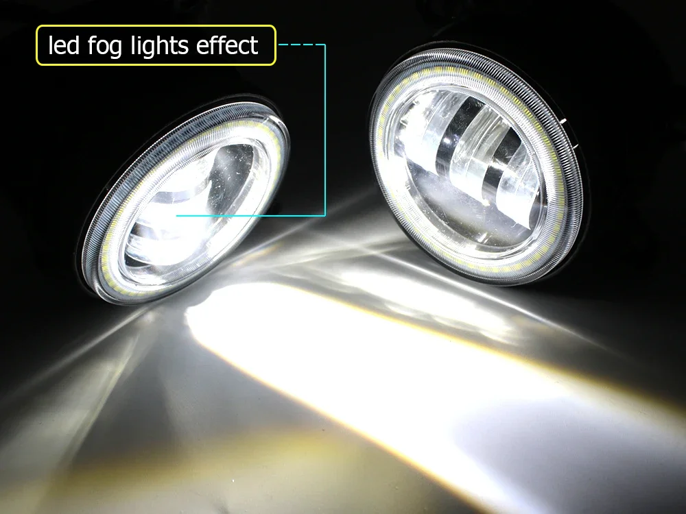 40W Led Fog Lights Angel Eyes DRL For Fiat Mobi Way On Like 2016-2021 2022 2023 2024 2025 2026 White Yellow Fog Driving Lamp detail image 12