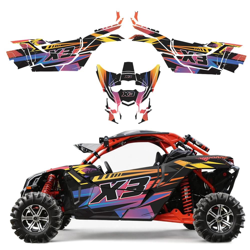 Fit For Can-Am Can Am Maverick X3 2017 2018 2019 2020 2021 2022 2023 2024 Graphics Decals Stickers Kit Background Custom