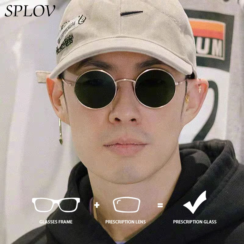 

SPLOV Metal Frame Prescription Sunglasses Professional Customized Polarized Progressive Lenses Men's Prescription Glasses