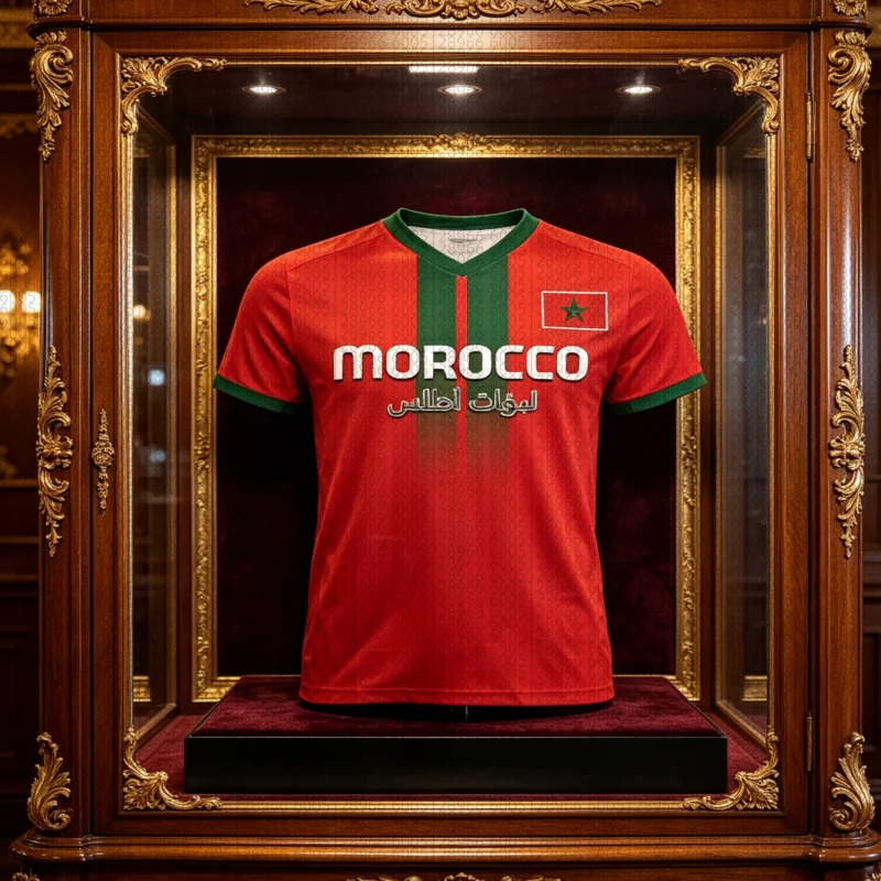 2026 Morocco Football Sports T-Shirt - Men's 3D Print V-Neck