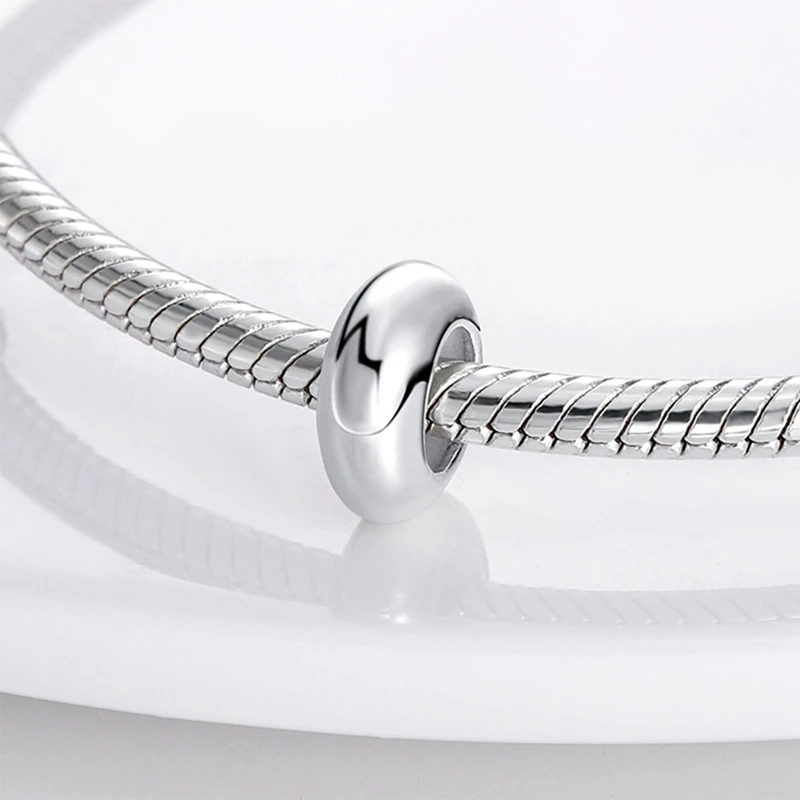 الأصلي سحر الخرز 925 فضة كليب سحر الزركون سيليكون خزر عازل صالح الأصلي سوار DIY سحر النساء المجوهرات