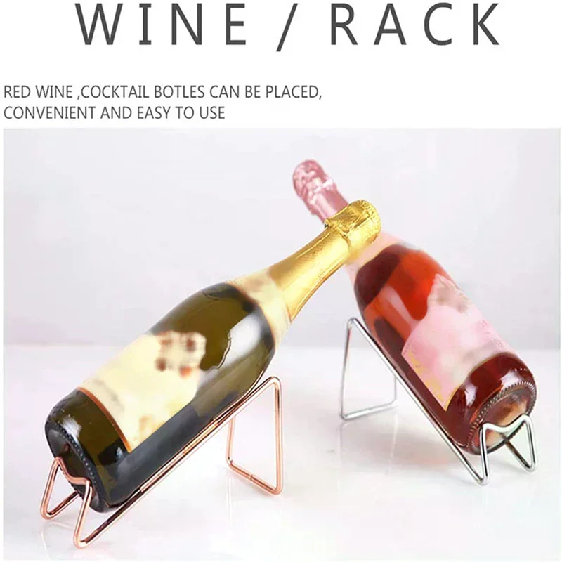Wine Rack Display Bottle Beer Holder Champagne Stand Drink Shelf Stainless Steel Simple Household Bar Counter Decoration
