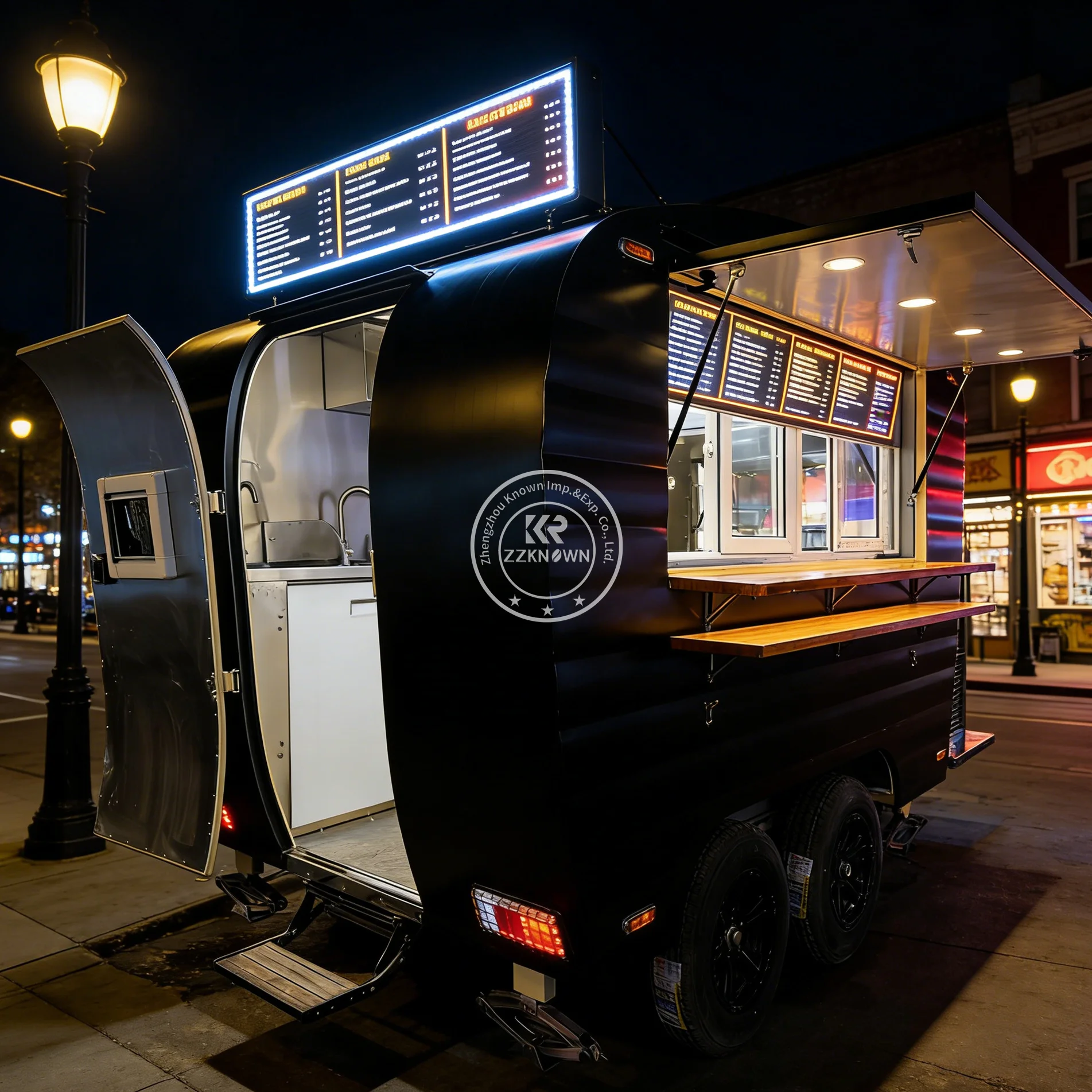 

Custom Street Food Truck Mobile Kitchen Commercial Catering Trailer Mobile Burger Pizza Food Trailer For Sale