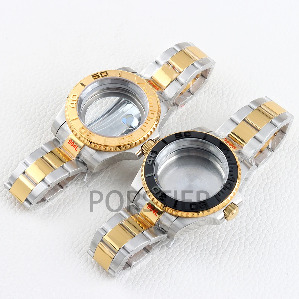 

40mm NH35 Watch Case Sapphire Glass Stainless Steel Jubilee/Oyster Strap for Yacht NH34 NH35 NH36 NH38 Movement 28.5mm Dial