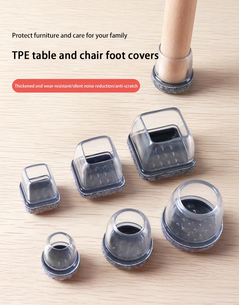 

Silent Chair Foot Cover Thickened Chair Leg Cover Upgraded Felt Table and Chair Foot Protective Cover Floor Anti-scratch Silent