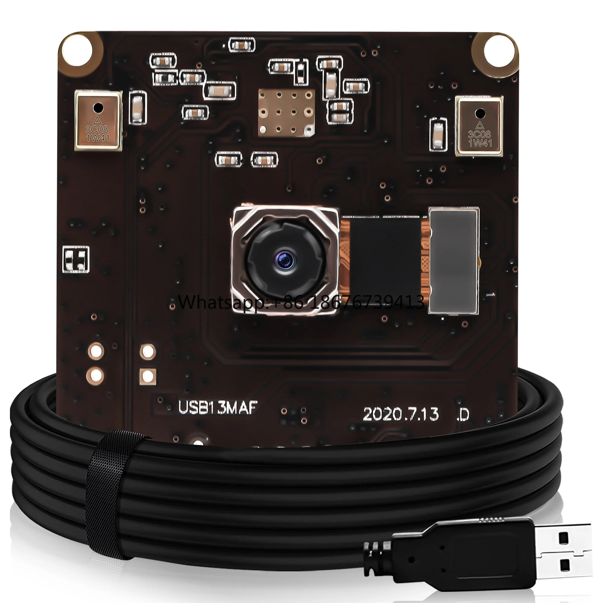13MP High Resolution Lightburn Camera 3840x2880 CMOS IMX214 Autofocus Mini USB Camera Module with Microphone For Scanning