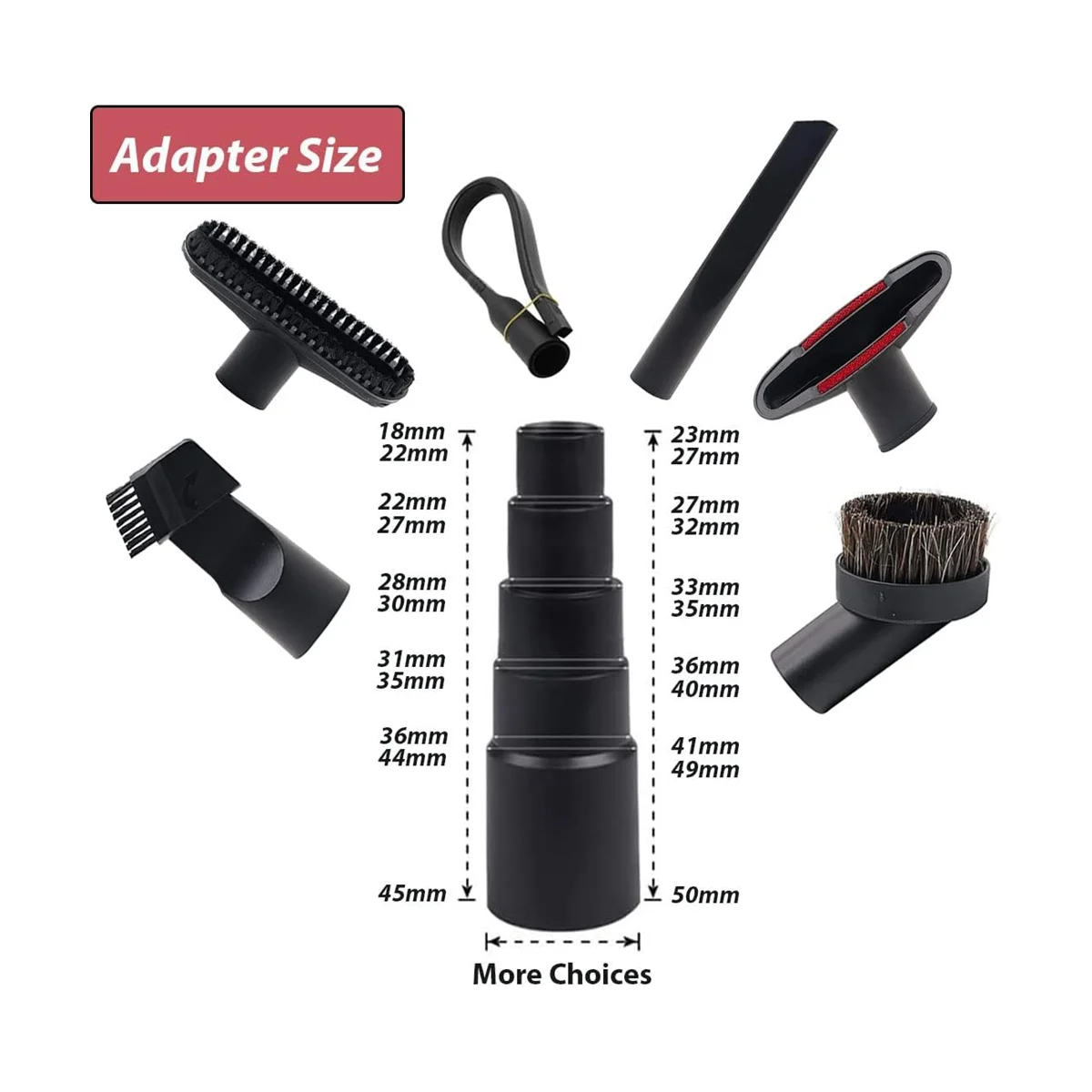 A14G-1 Accessori e accessori per aspirapolvere da 1/4 di pollice, ugello di fissaggio per spazzola per aspirapolvere per pulizia domestica, bocchetta a lancia flessibile
