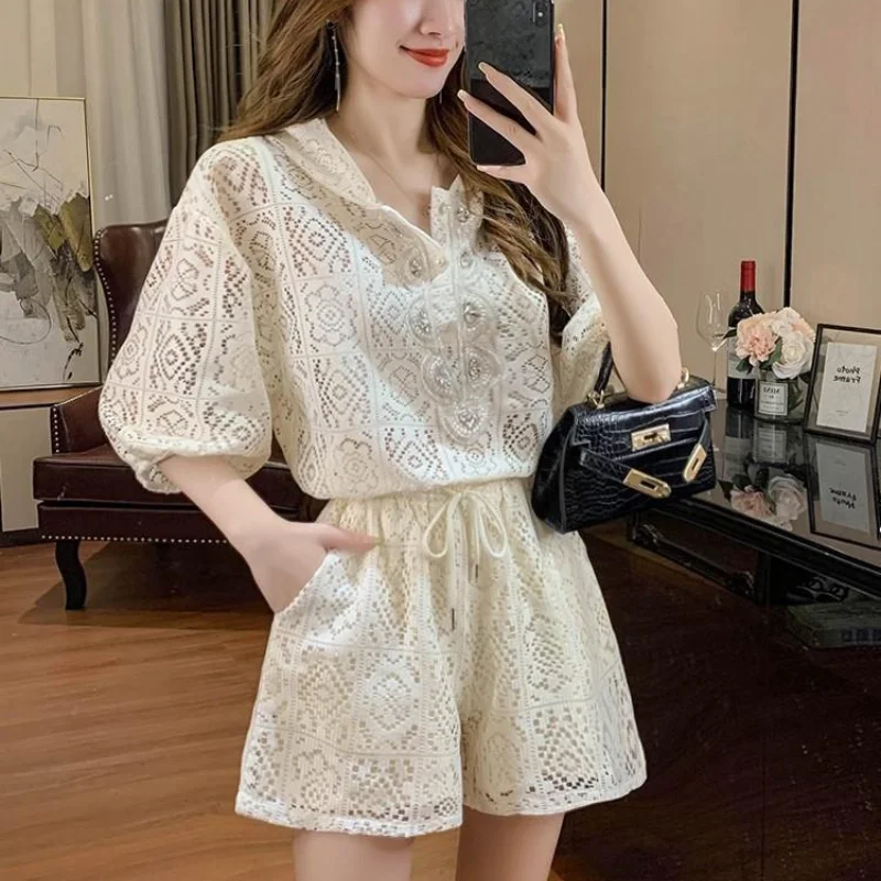 Two-piece Female Shorts Sleeve Elegant New Features of Matching Novelties Clothing Trend 2024 Kit Women\'s Short Sets 2 Pieces