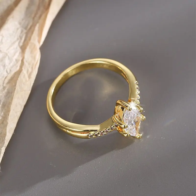 Exquisiter Ring aus 925er-Sterlingsilber mit goldenem Marquise-Zirkon für Frauen, Jubiläumsfeier, luxuriöser, hochwertiger, feiner Schmuck im Sonderangebot – Detail 5
