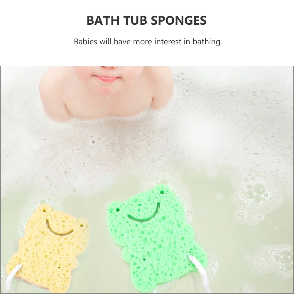 

2Pcs Infant Bath Sponges Natural Absorbent Bouncing Back Original Shape Rich Bubbles Deep Cleansing Massage