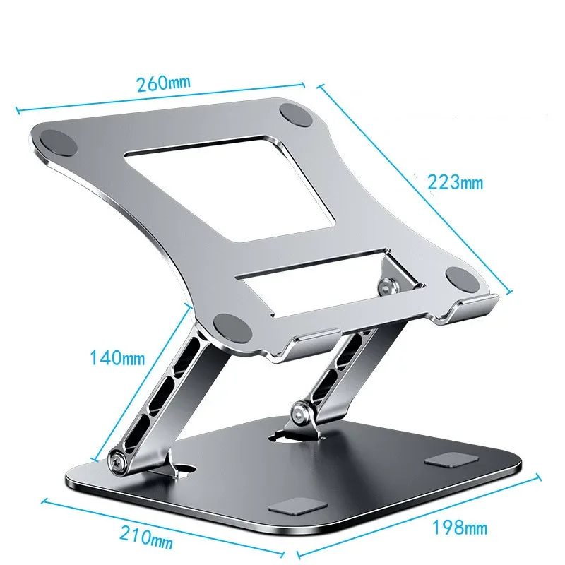 Suporte Ajustável de Alumínio para Celular e Tablet - Suporte Portátil Dobrável com Refrigeração para Laptops de até 17 Polegadas