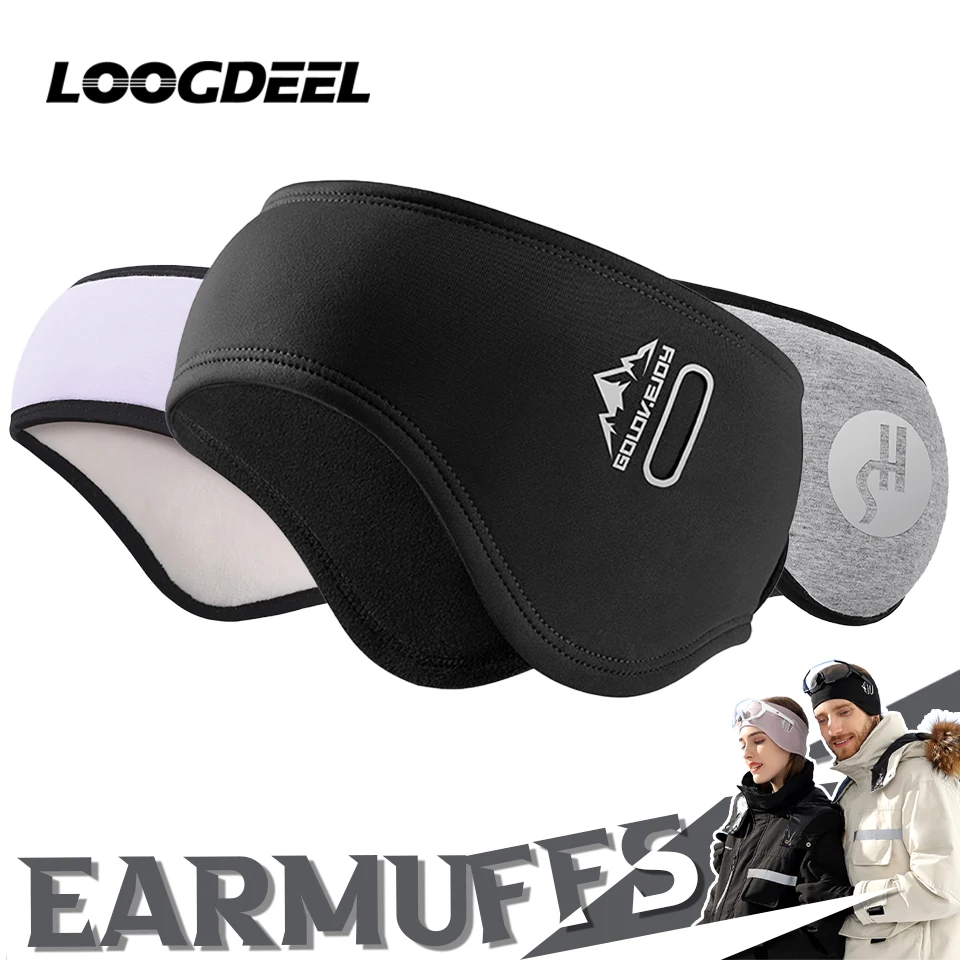 LOOGDEEL Adjustable Fleece Earmuffs Ear Cover Riding Skiing Running Headband Non-Slip Warmer Men Women Ear Cold Protection