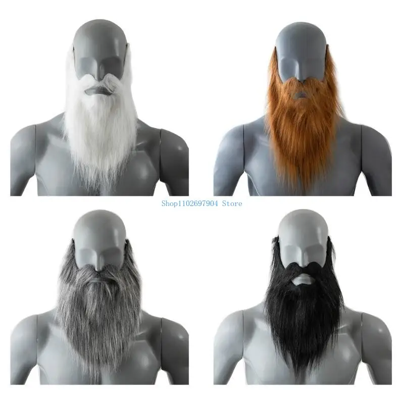 Fantasia barba falsa n7yf, homem velho, bigode, fantasia halloween, barba engraçada, acessórios cabelo para