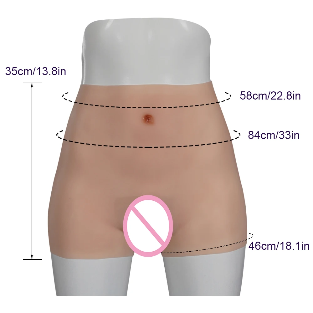 KnowU Silicone Realistic Vagina Pants Crossdresser Cat Pants for Transsexual Sissy Queen Fake Lingerie Shemale