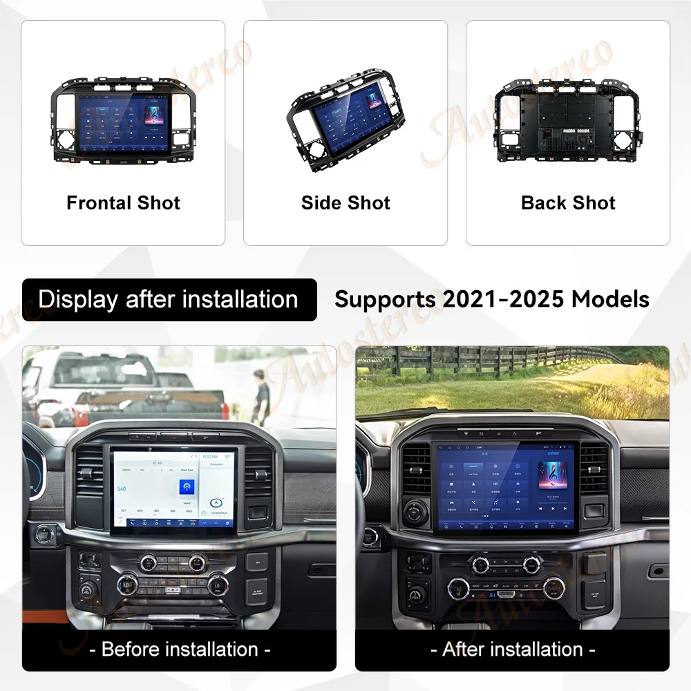 

13 Inch Android Carplay For Ford F150 SYNC4 2021-2025 Tesla Style Car GPS Navigation Multimedia Player Car Radio Tape Head Unit