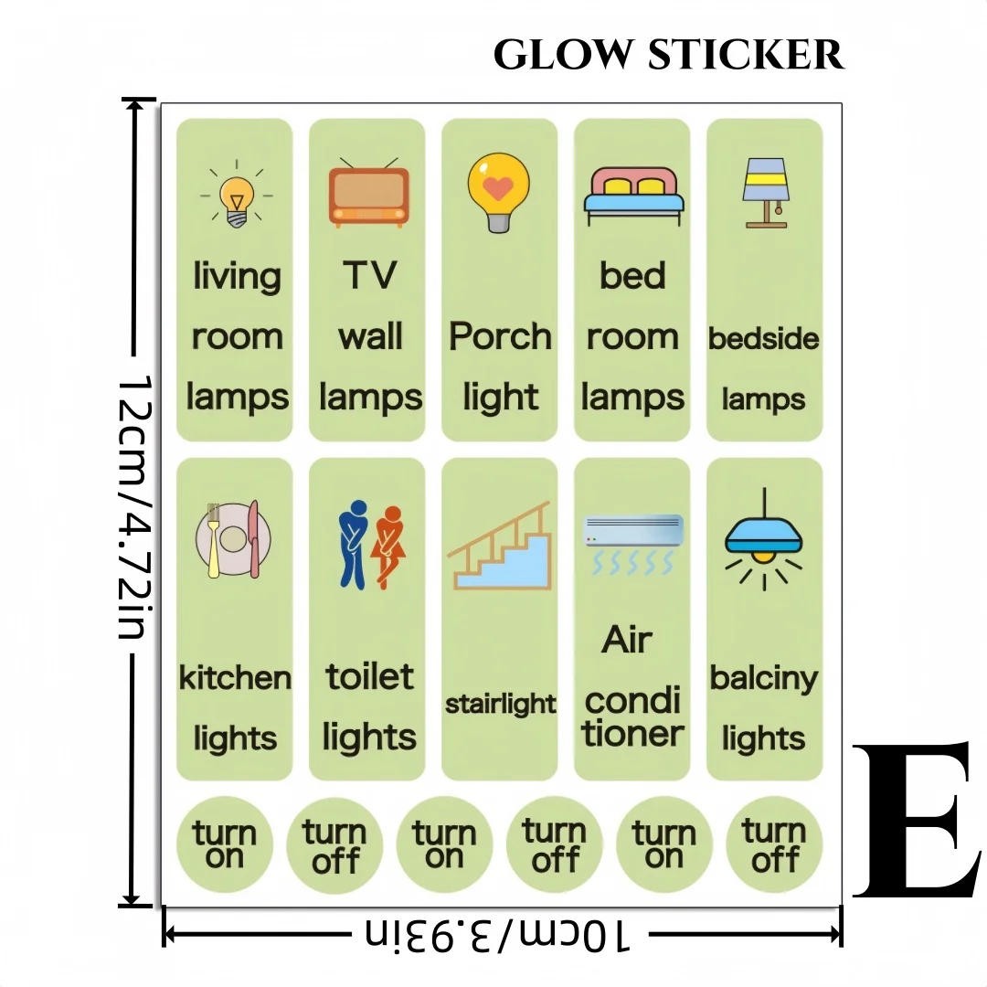 5pcs Glow Clear Transparent Light Switchs Label Sticker Waterproof Switchs Panel Labels DIY For Home Office Bedroom Kitchen