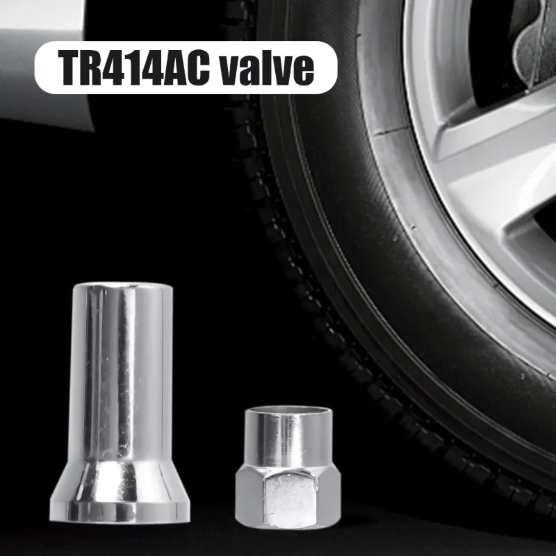 TR414AC Chrome Car Truck Tire Wheel Tyre Valve Stem Hex Caps with Sleeve Covers Left Right Front Rear Autos Accesorios