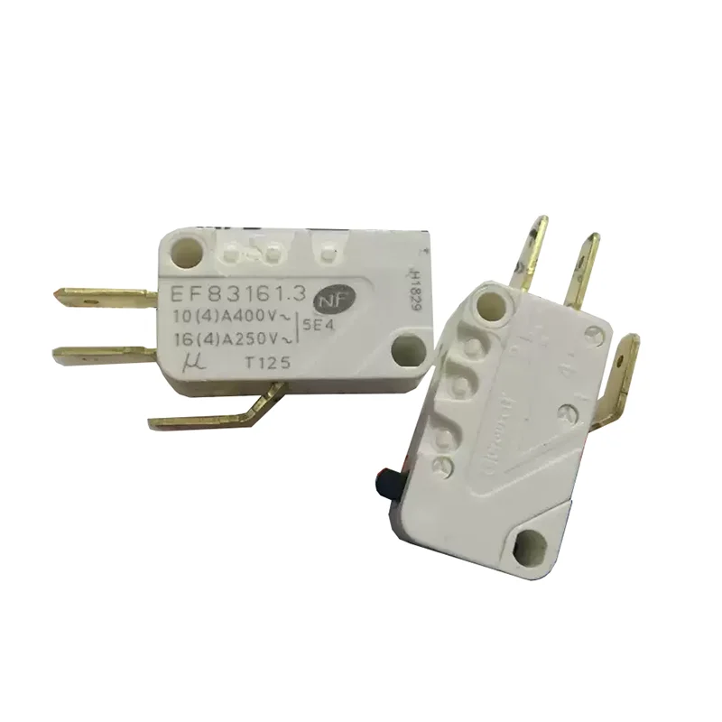 Press pin 3 of the EF83161.316A 250V travel limit reset microswitch