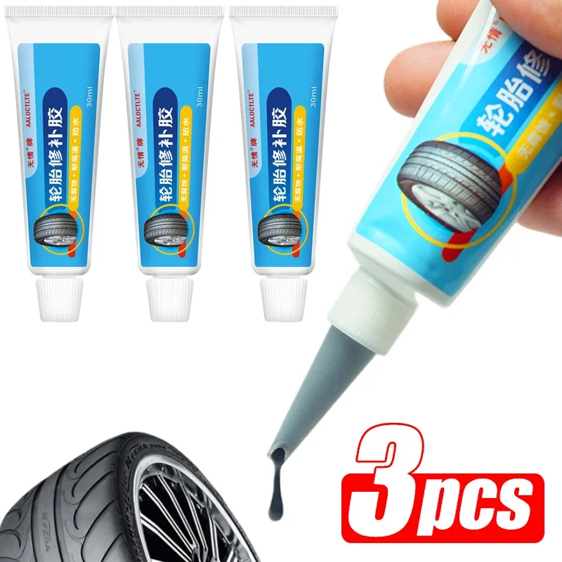 1/2/3Pcs Tire Repair Black Glue Liquid Strong Rubber Wear-resistant Non-corrosive Adhesive Instant Car Tire Repair Glue