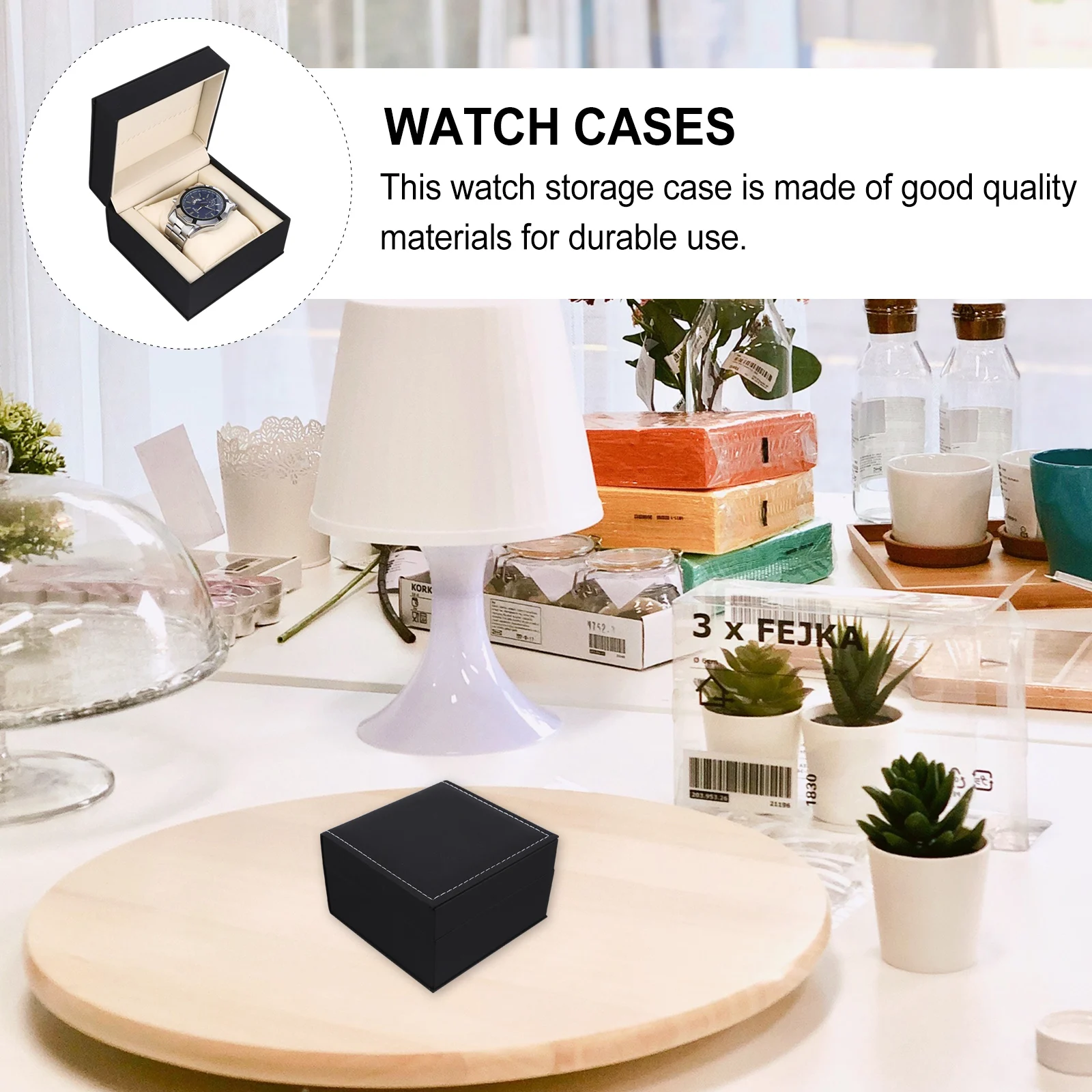 

2 pcs Watch Box Storage Cases PU ganizer Display Case for Men Gifts Watches Jewelry Holder Watch Container