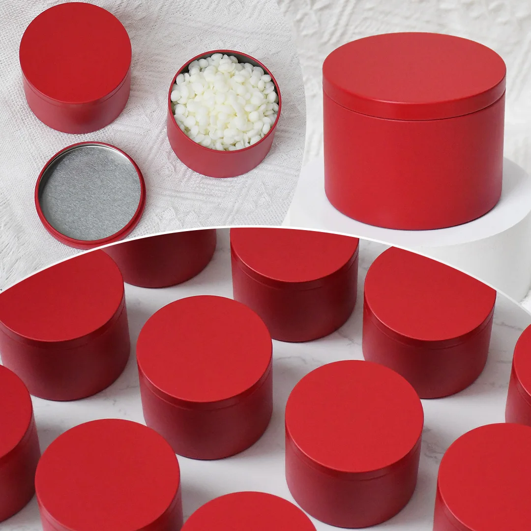 24pcs Premium Matte Red Candle Jars,8oz Candle Jars With Lids, Red Candle Jars For Candles