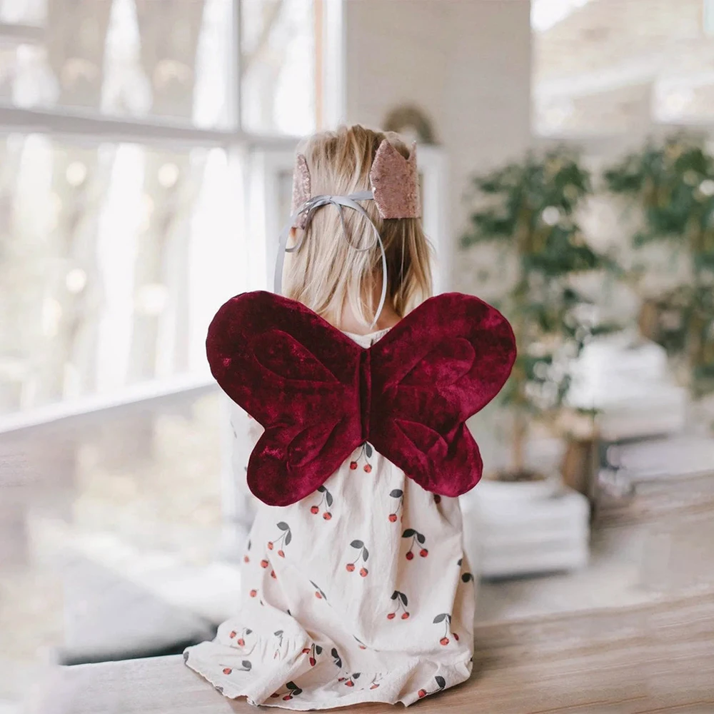 Children Photography Props Butterfly Wings Fairy Costume Sequined Princess Crown Angel Wand Set Toddler Birthday Photo Shoot