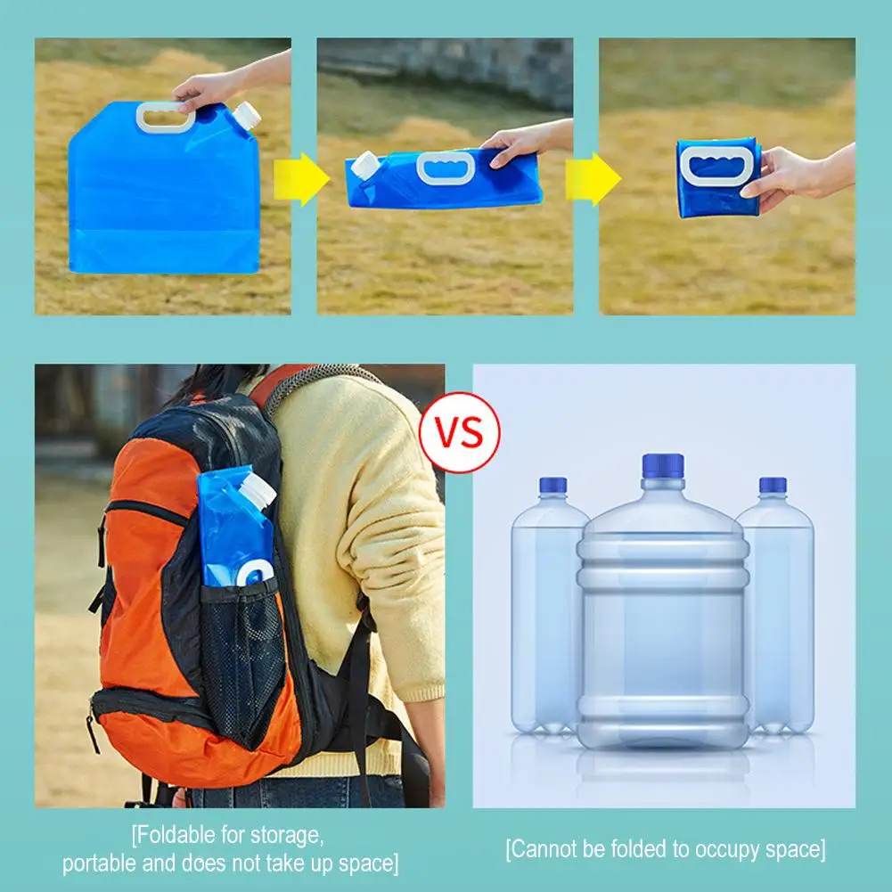 5/10L Portable Camping Water Bag Foldable Drinking Water Bucket Large Capacity Water Container For Outdoor Travel Lightweight