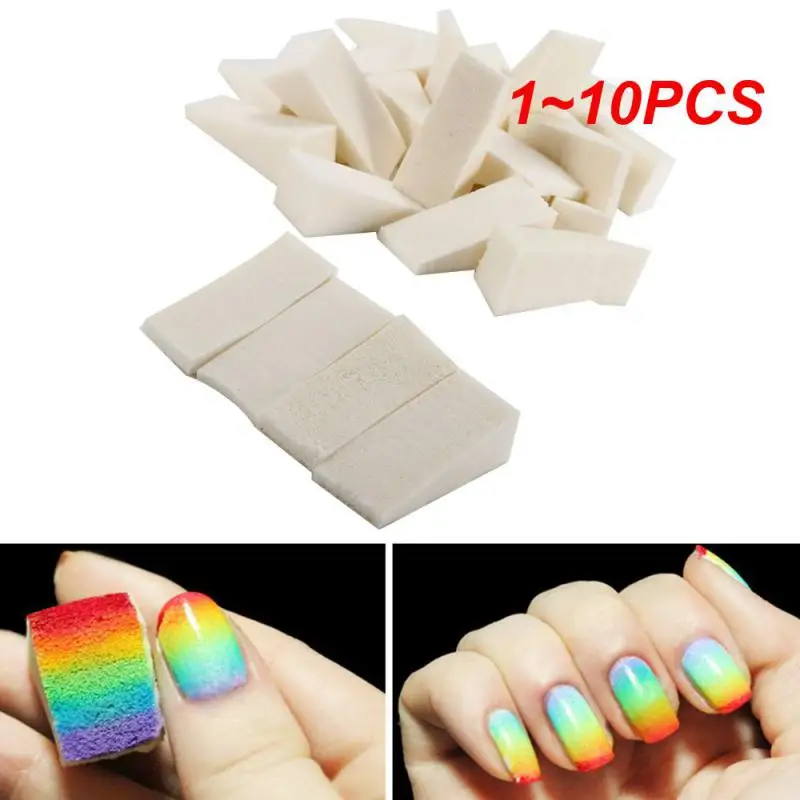 Esponja de manicura para esmalte de uñas, esponjas de sello de Color degradado, herramientas de estampación para arte de uñas, pintura, 1 a 10 piezas