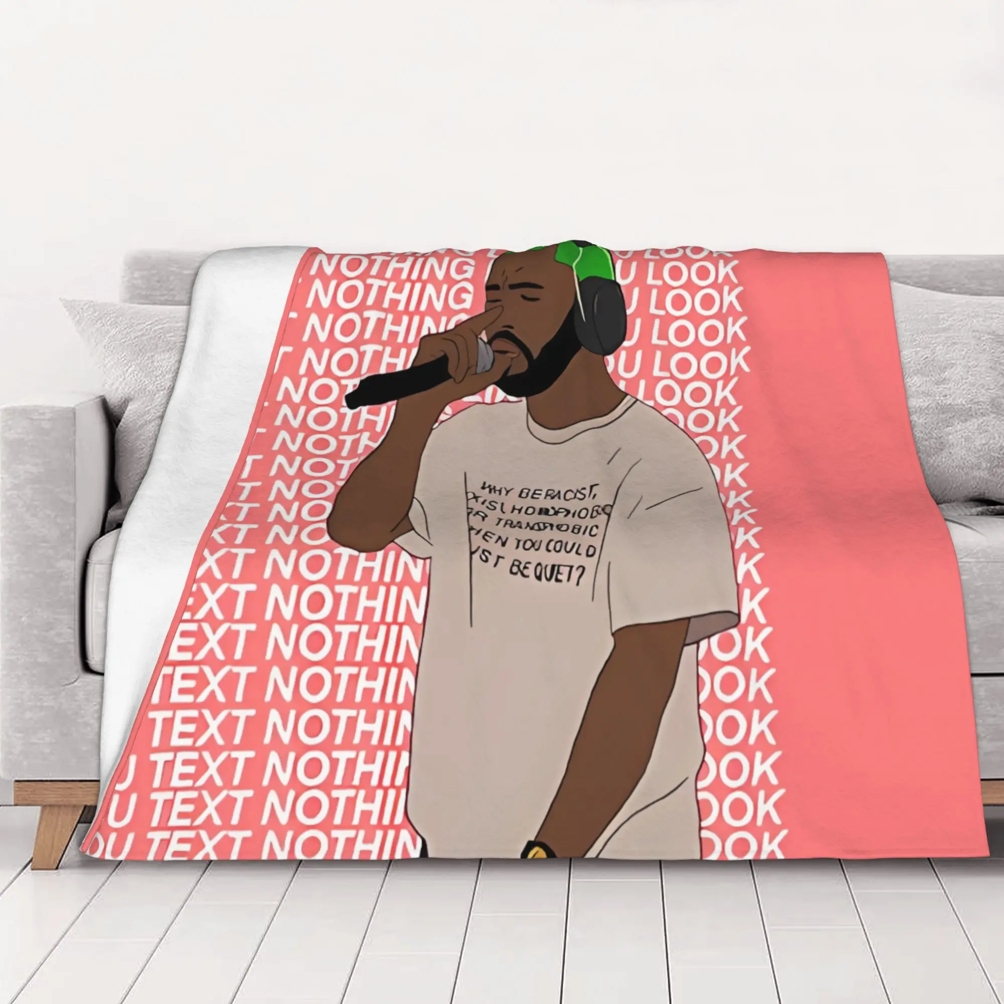 1PC home Cutecore You Text Nothing Like You Look Frank O-Oceans Blanket Super Cosy Plush Home Living Room Sofa halloween
