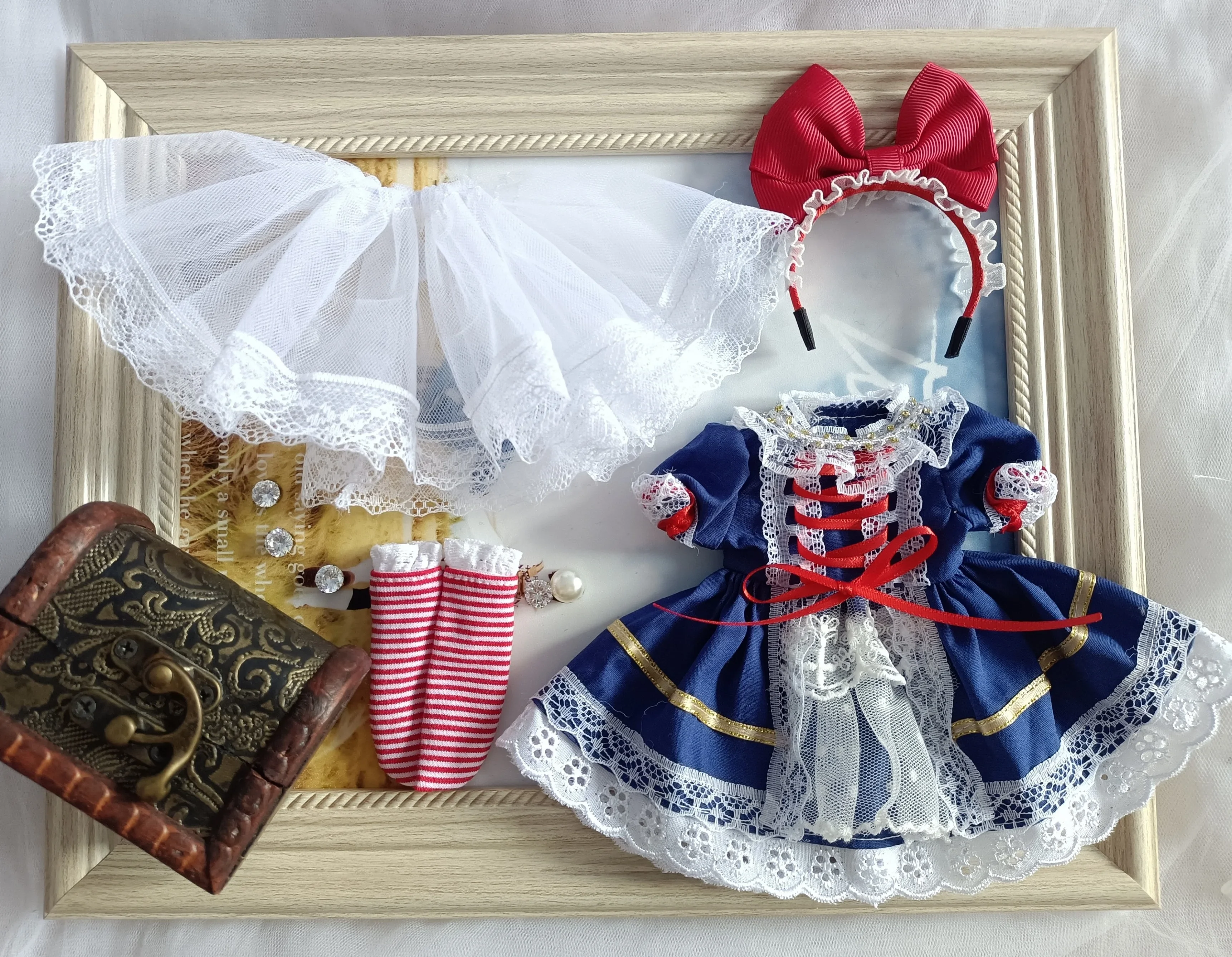BJD 人形の服 1/4 1/6 1/8 ブライスサイズ bjd 女の子の服かわいい人形の服スーツ人形アクセサリー (4 点)