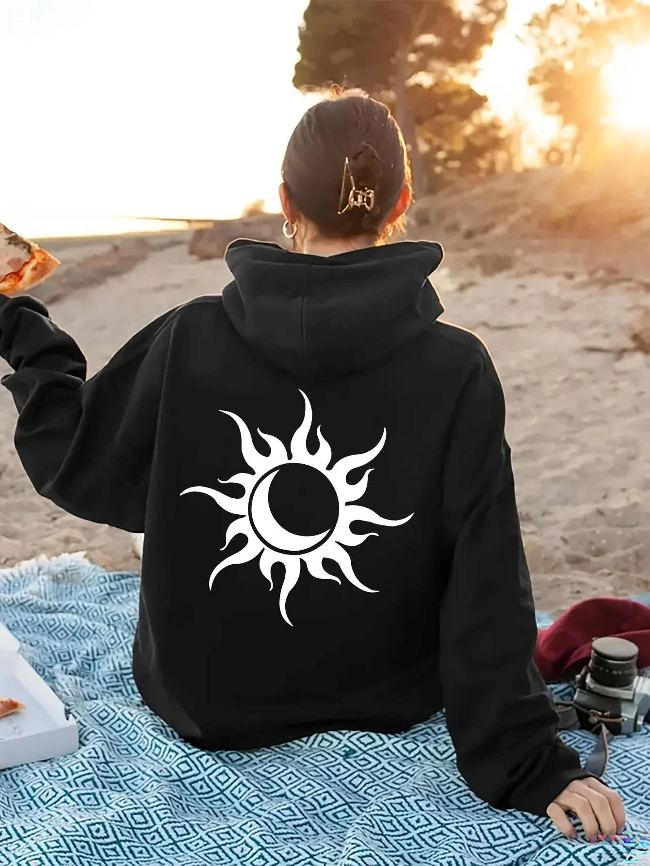 

Moon Graphic Printing Autumn and Winter Cotton Men's and Women's Hoodies Casual Outdoor Street Sports Loose Training Brand Trend