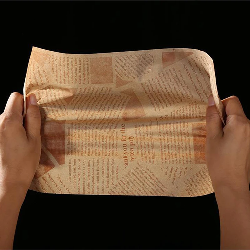 50/100pcs Oil-Proof Paper For Wrapping Sandwich Packaging Burger Bread Fried Food Fryer Air Baking Paper Plate Mat Accessories