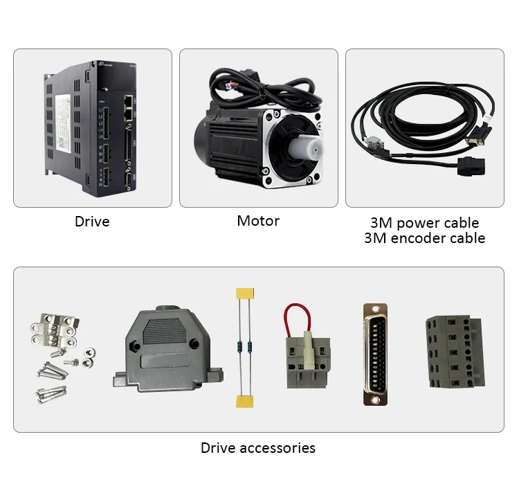 2.6KW AC Servos motor 2.6KW 2500RPM 10N.M. Single-Phase cnc servos drive and servo motor for industrial sewing machine