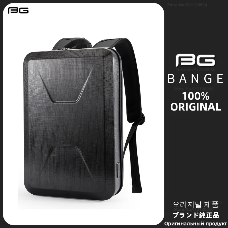 BANGE Fashion Multifunction Hard Shell Series Backpack Men Anti Theft Waterproof Laptop Backpack Business Travel Backpack Passwo